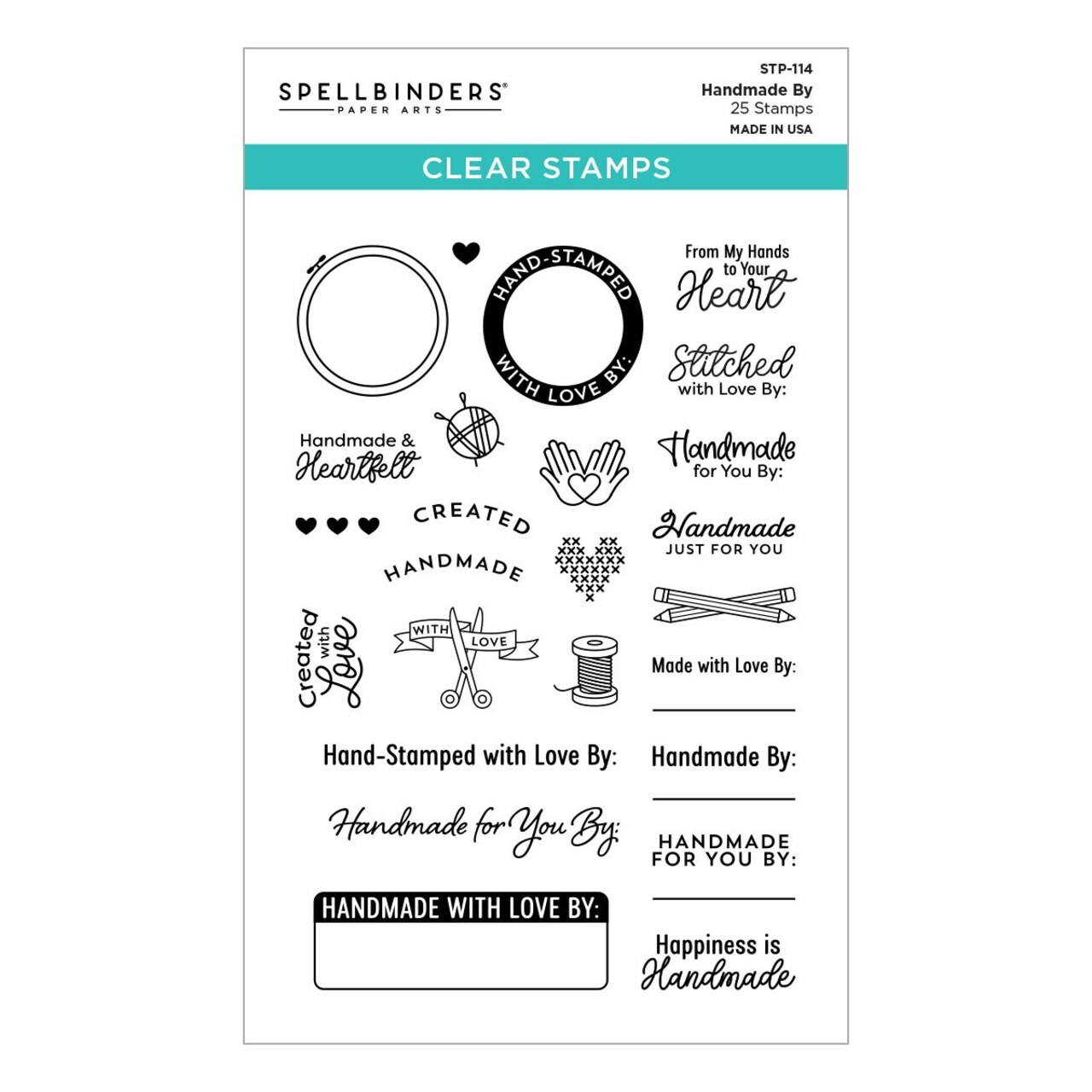 Spellbinders Clear Acrylic Stamps-Celebrate You Handmade By